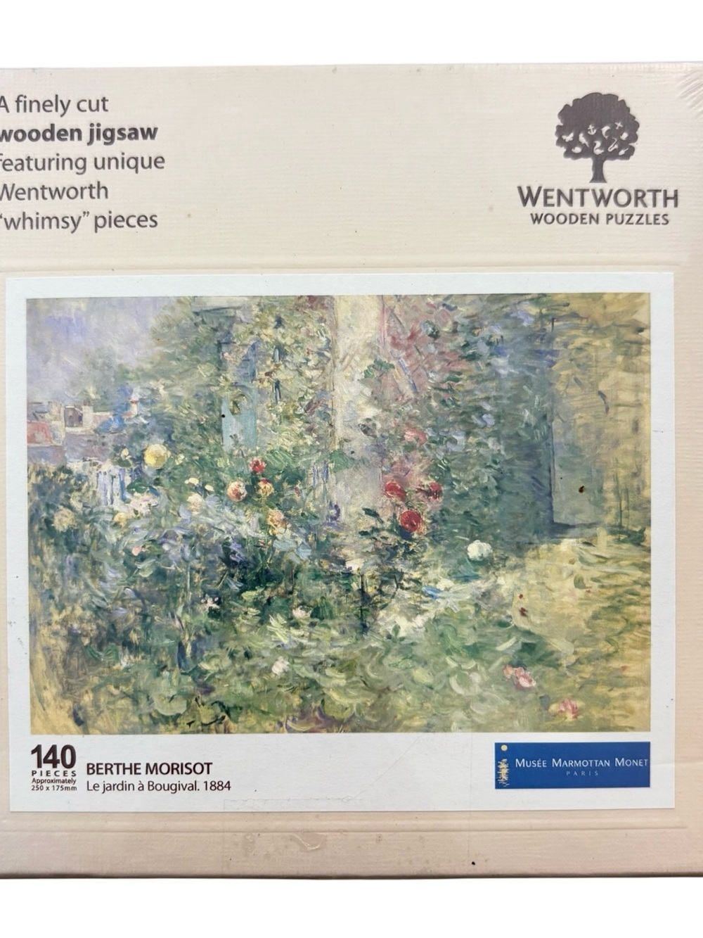 NWT Wentworth Wooden Puzzle of Berthe Morisot’s Painting Le Jardin à Bougival